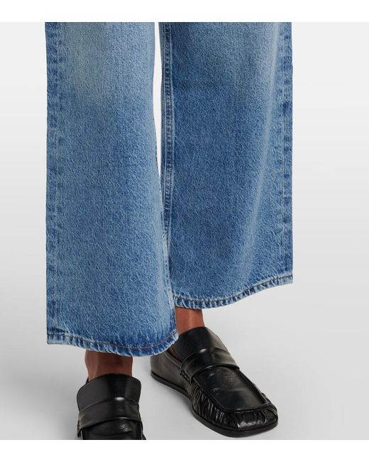 Jeans Ren A Gamba Larga E Vita Alta di Agolde in Blue