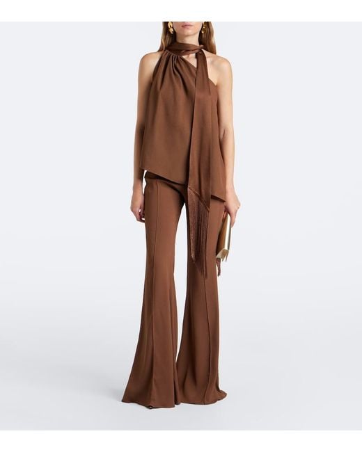 Taller Marmo Brown Mae High-Rise Flared Pants