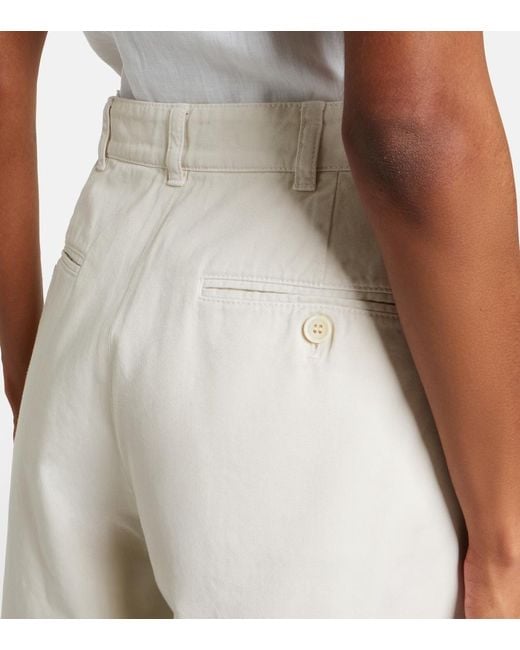 Bermudas De Gabardina De Algodon Prada de color White