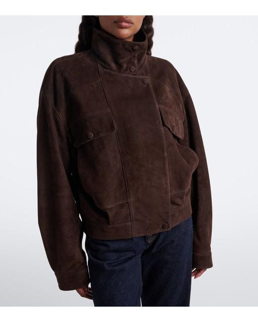 Nour Hammour Black Suede Blouson Jacket