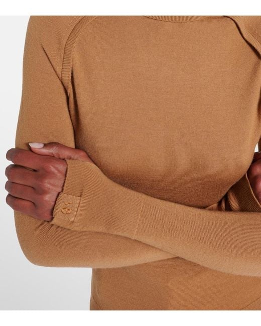 Pull A Col Roule En Laine Victoria Beckham en coloris Brown