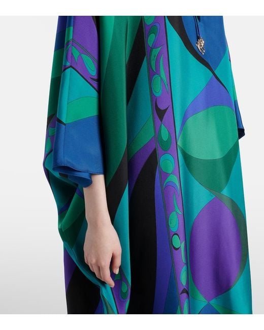 Emilio Pucci Blue Kaftan Iride Aus Seide