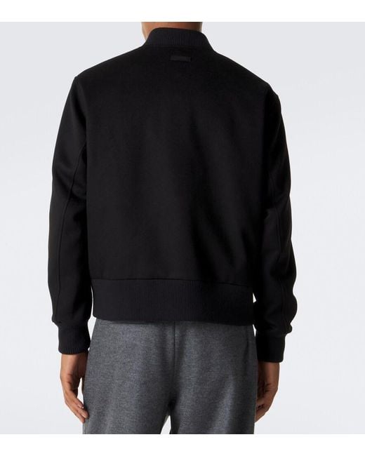 Lardini Black Virgin Wool Bomber Jacket for men