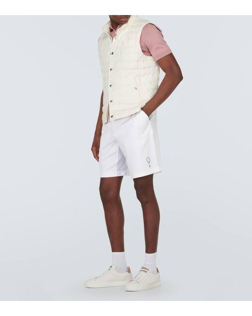 Bermudas de algodon bordadas Brunello Cucinelli de hombre de color White