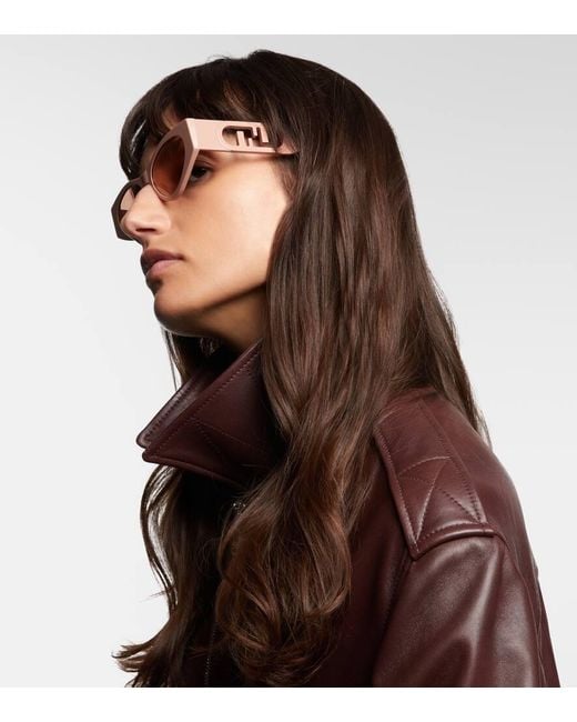 Fendi Pink O'Lock Cat-Eye Sunglasses