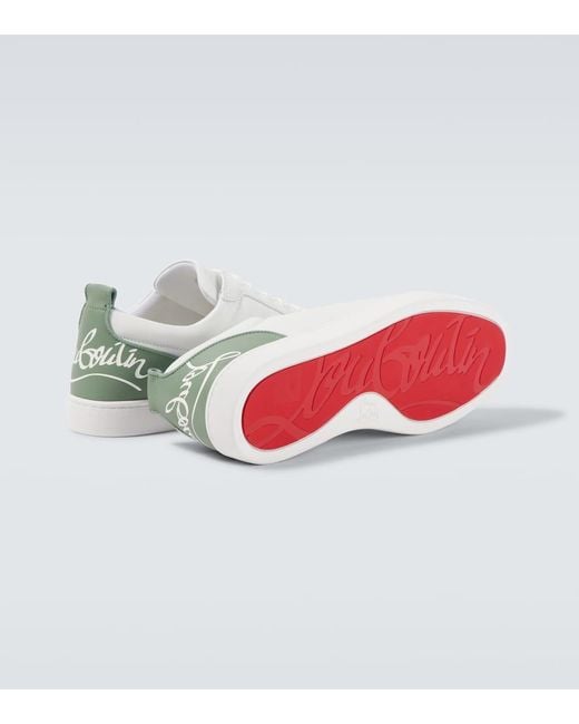 Christian Louboutin White Fun Louis Junior Leather Sneakers for men