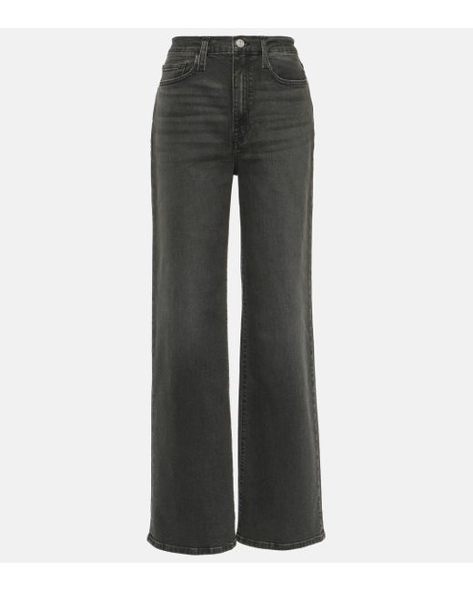 FRAME Gray Le Jane High-rise Wide-leg Jeans