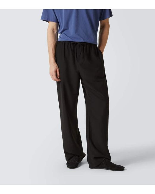 Pantalon Ample Xon En Coton Et Soie The Row pour homme en coloris Black