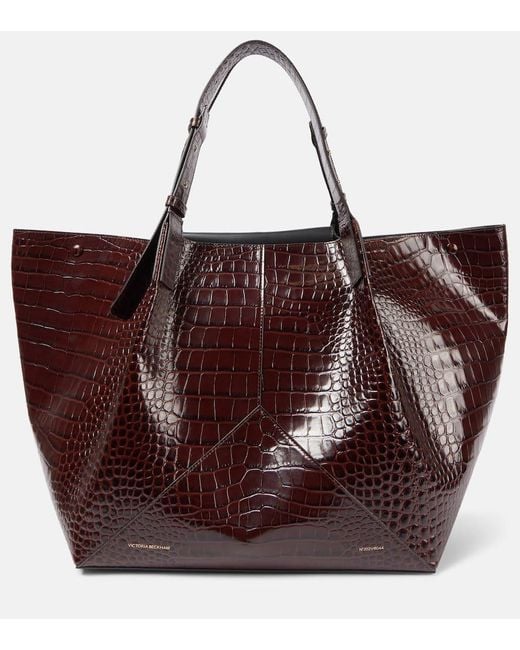 Tote W11 Large De Piel Grabada Victoria Beckham de color Brown