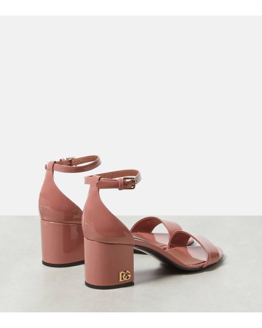 Dolce & Gabbana Pink Patent Leather Sandals
