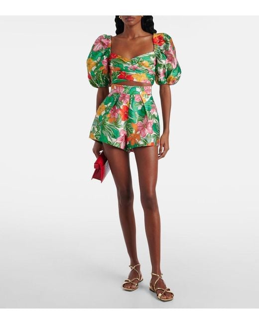 ALÉMAIS Green Amelia Printed Top