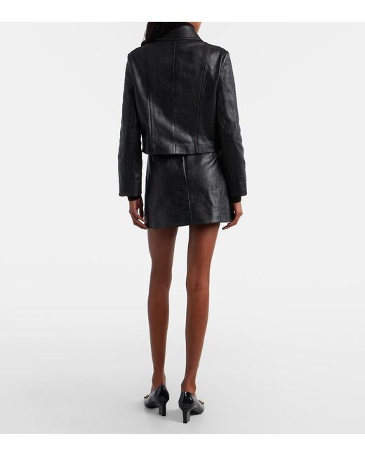 Gucci Black Double G Leather Miniskirt