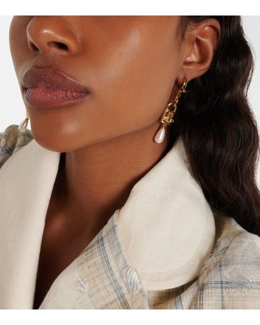 Vivienne Westwood Metallic Celestia Small Drop Earrings