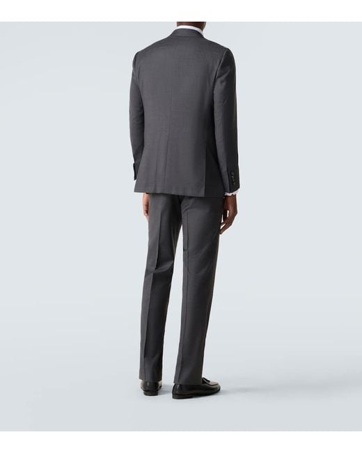 Traje De Lana Virgen Kiton de hombre de color Black