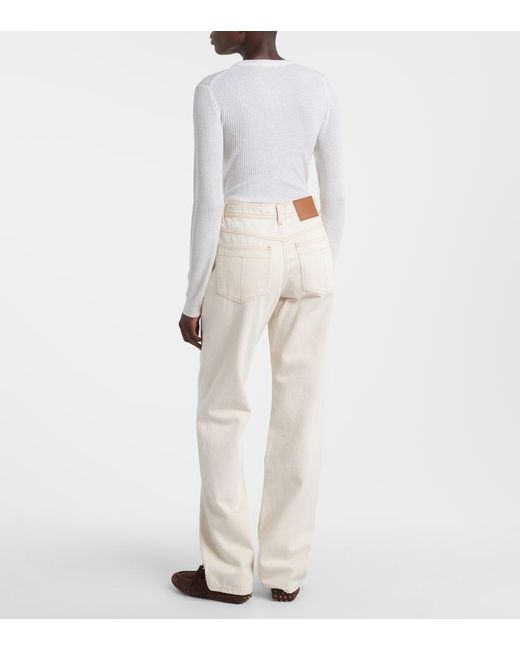 Tod's Natural High-Rise Straight Jeans