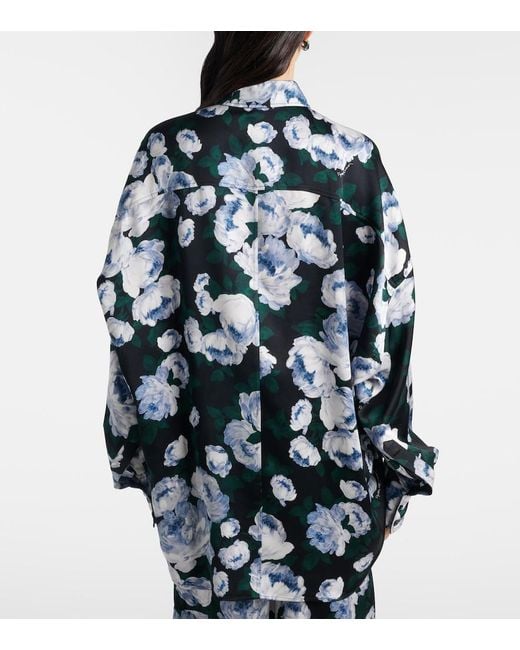 Stella McCartney Black Floral Satin Blouse
