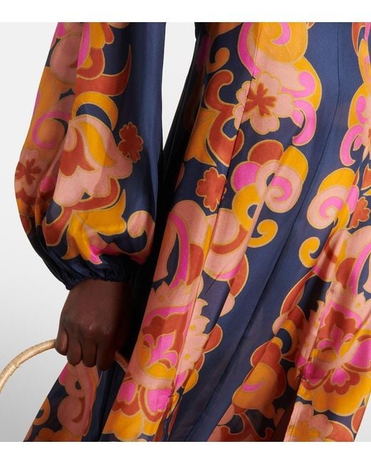 Zimmermann Red Acadian Printed Silk Maxi Dress
