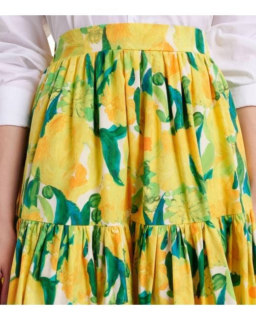 Falda Midi Oscar De Popelin De Algodon LaDoubleJ de color Green