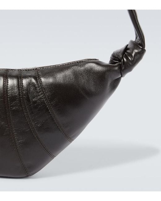 Lemaire Black Croissant Small Leather Shoulder Bag for men