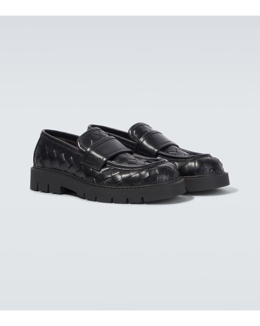 Bottega Veneta Loafers Haddock Aus Leder in Black für Herren