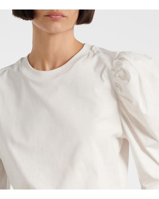 FRAME White Drape Cotton Top