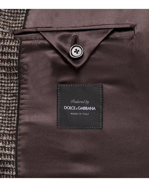 Blazer De Botonadura Simple A Cuadros Dolce & Gabbana de hombre de color Brown