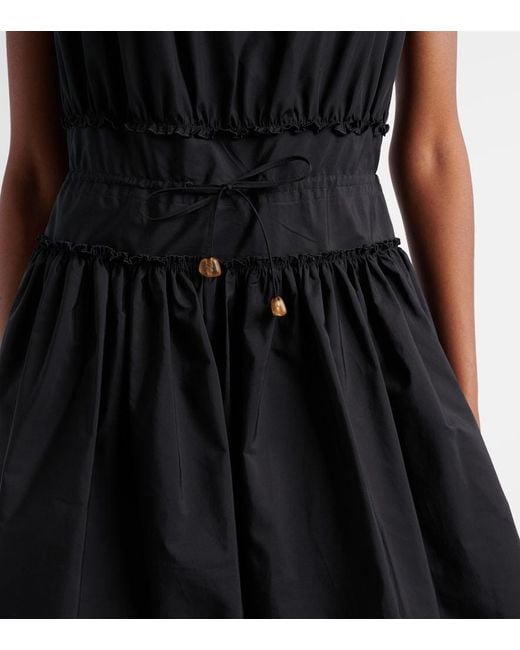 Loewe Black Paula's Ibiza Cotton Poplin Minidress