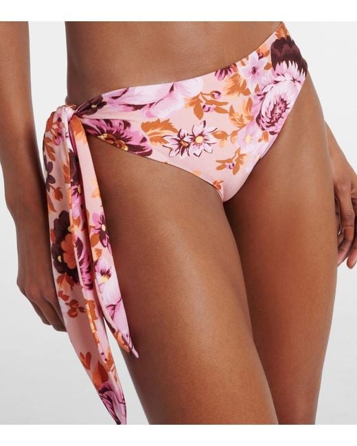 Chloé Pink Floral Low-Rise Bikini Bottoms