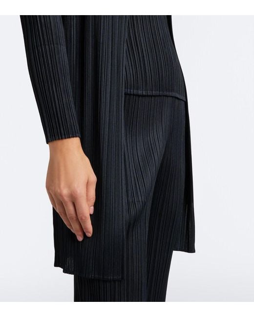 Pleats Please Issey Miyake Black Basics Pleated Cardigan
