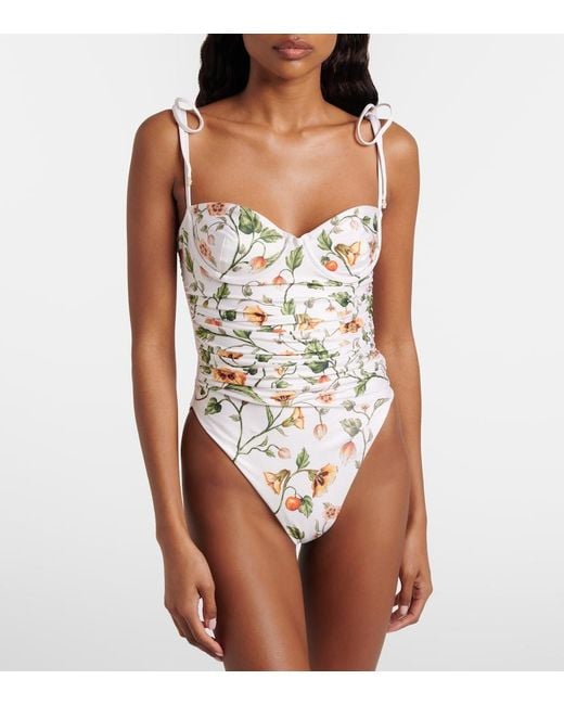 Agua Bendita White Rabano Floral Swimsuit