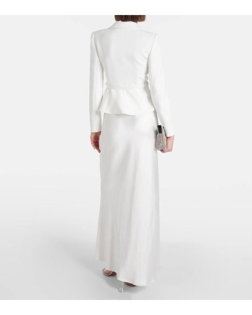 Self-Portrait White Crepe Maxi Dress