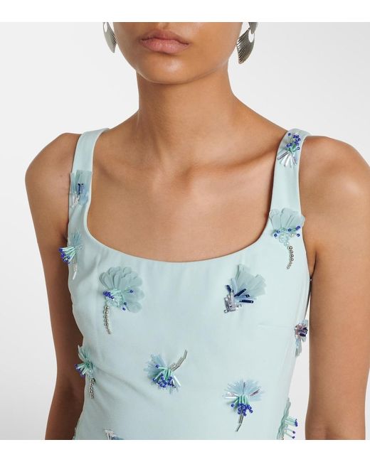 Jonathan Simkhai Blue Briella Embellished Gown