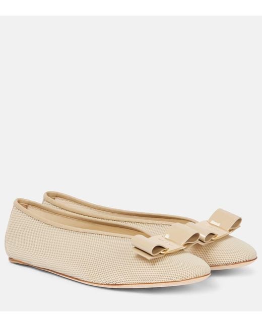 Ferragamo Natural Ballerinas Vanna Mit Leder