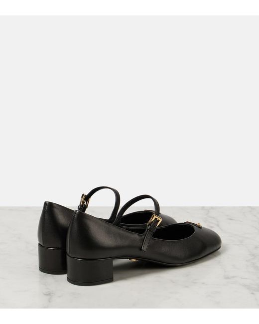 Prada Black 35 Leather Mary Jane Pumps