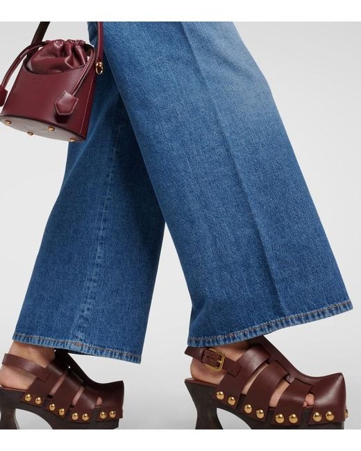 Etro Blue High-Rise Wide-Leg Jeans