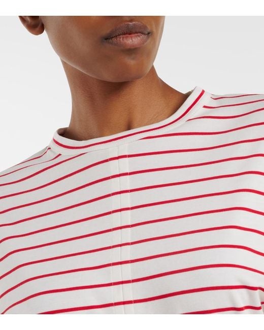 Plan C Pink Striped Cotton Jersey T-Shirt