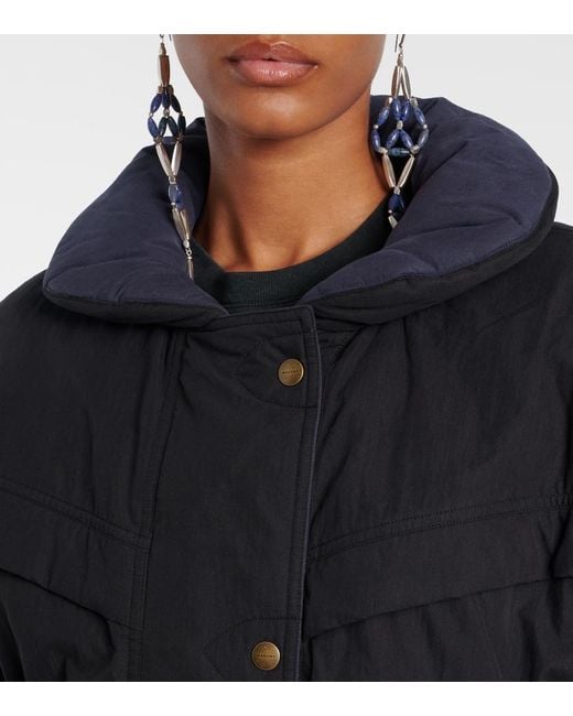 Isabel Marant Black Damone Hooded Cotton-Blend Jacket