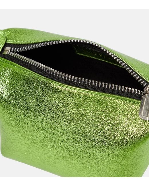 Eera Green Moonbag Metallic Leather Clutch