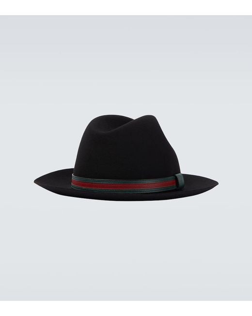 Chapeau Panama Web Stripe En Laine Gucci pour homme en coloris Black