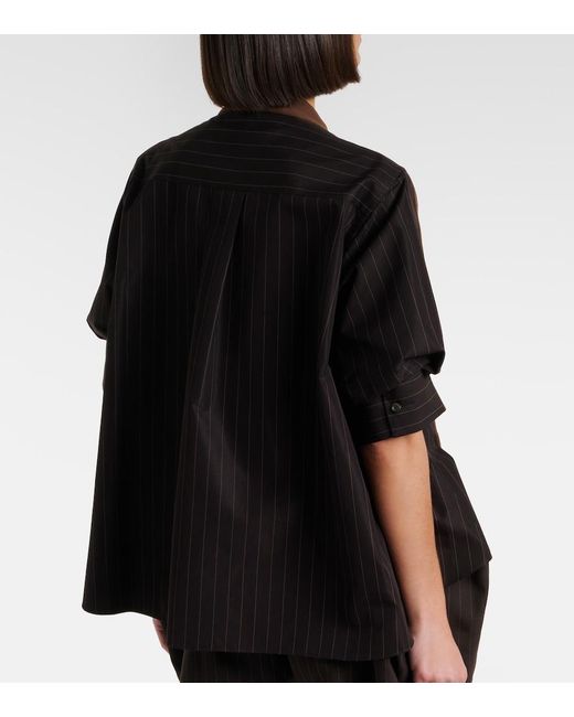 Sacai Brown Striped Cotton Cardigan