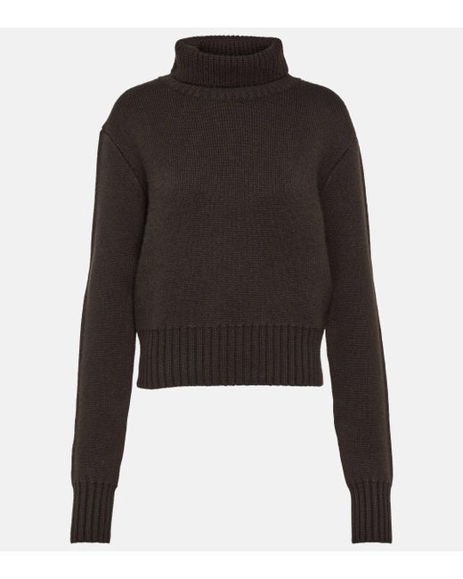 Khaite Black Lanzino Ribbed-knit Cashmere Sweater