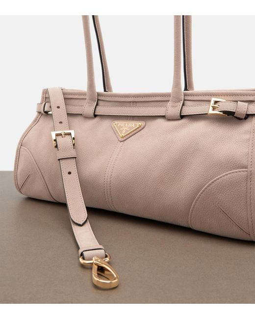 Prada Natural Bonnie Medium Leather Shoulder Bag