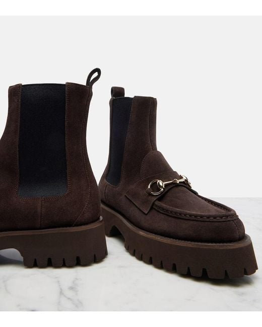Gucci Black Sylke Suede Ankle Boots
