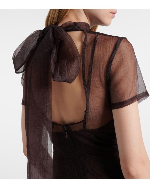 Staud Brown Calluna Organza Maxi Dress