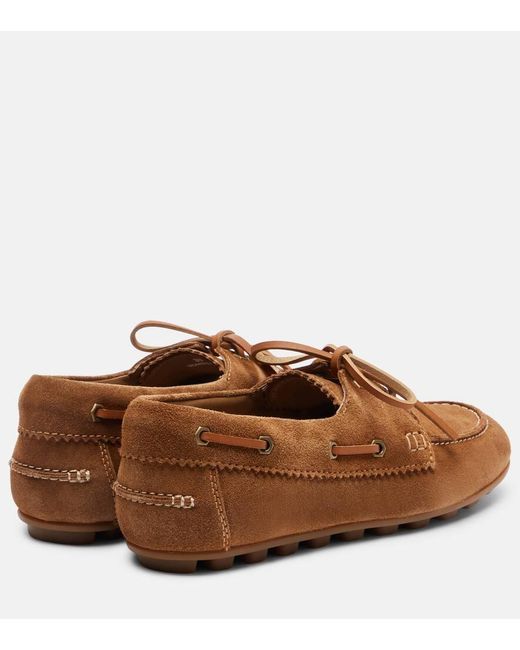 Hogan Brown H693 Suede Boat Shoes