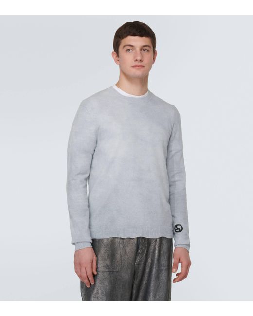 Acne Gray Wool And Cotton-blend Sweater for men