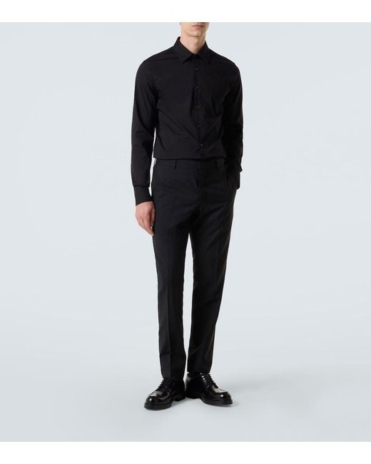 Prada Black Cotton-Blend Shirt for men