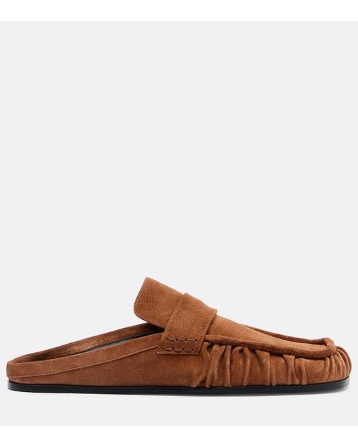 Jil Sander Brown Sabot Suede Mules
