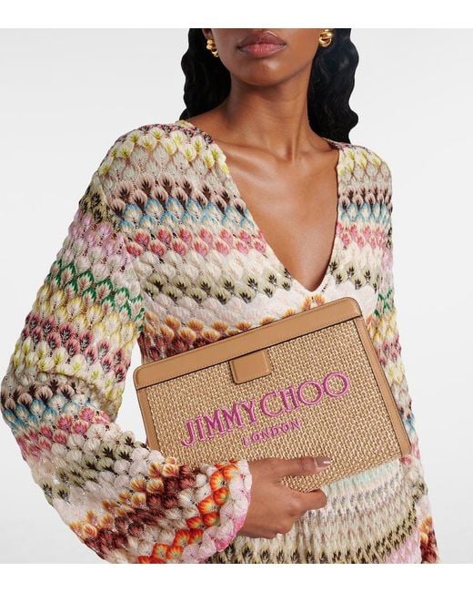Jimmy Choo Natural Clutch Avenue Small Mit Leder
