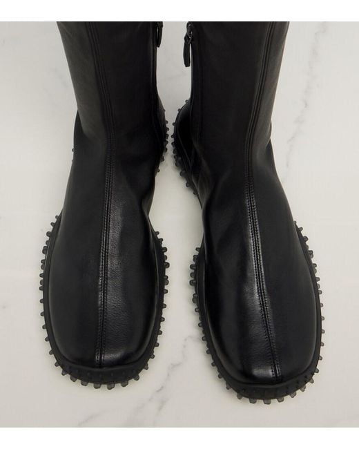 Miu Miu Black Leather Knee-High Boots